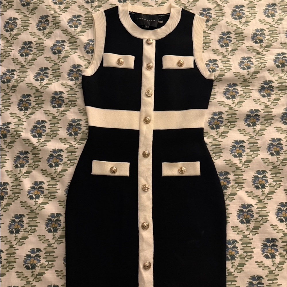 Anthropologie Endless Rose Contrast Knit Mini Dress Small